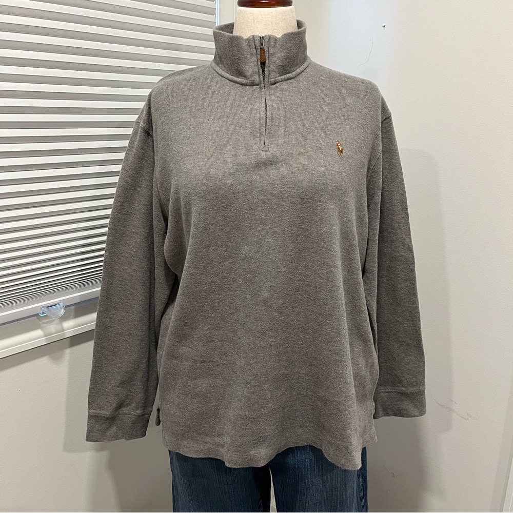 Polo Ralph Lauren, Quarter Zip Pullover, Grey, Men’s Size Large - Picture 4 of 14